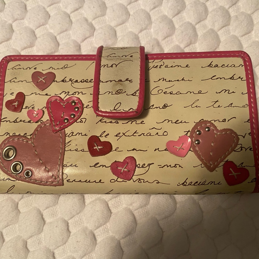 Fossil Tan and Dark Pink Wallet